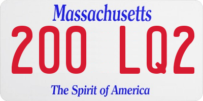 MA license plate 200LQ2