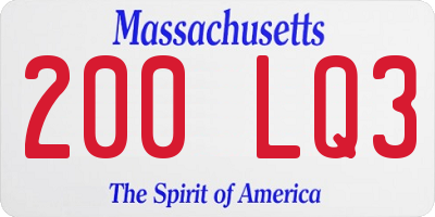 MA license plate 200LQ3