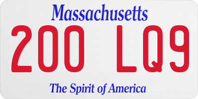 MA license plate 200LQ9