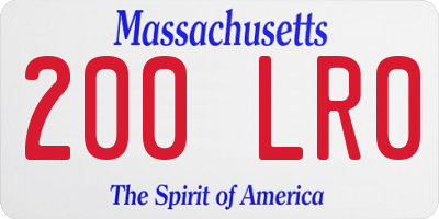 MA license plate 200LR0