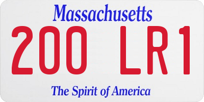 MA license plate 200LR1