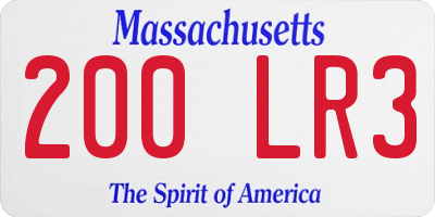 MA license plate 200LR3