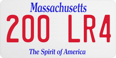 MA license plate 200LR4