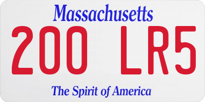 MA license plate 200LR5