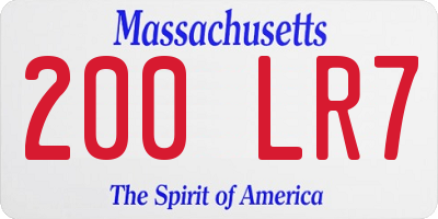 MA license plate 200LR7