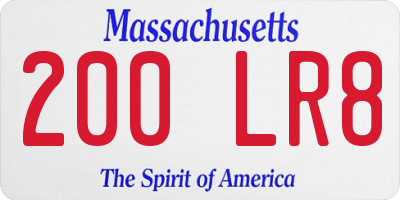 MA license plate 200LR8