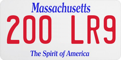 MA license plate 200LR9