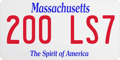 MA license plate 200LS7