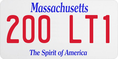 MA license plate 200LT1