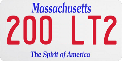 MA license plate 200LT2