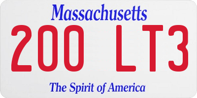 MA license plate 200LT3