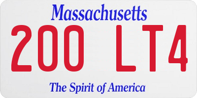 MA license plate 200LT4