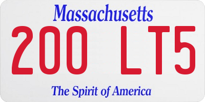 MA license plate 200LT5