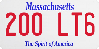 MA license plate 200LT6