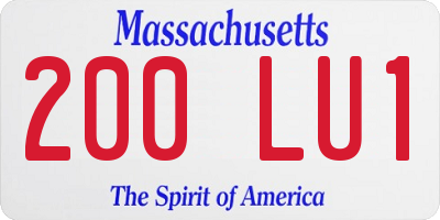 MA license plate 200LU1