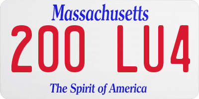 MA license plate 200LU4