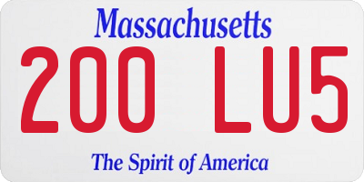 MA license plate 200LU5