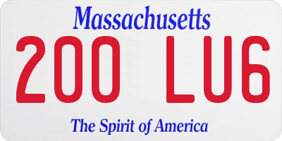 MA license plate 200LU6