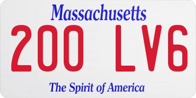 MA license plate 200LV6