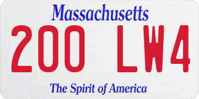 MA license plate 200LW4