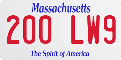 MA license plate 200LW9
