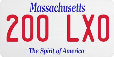 MA license plate 200LX0