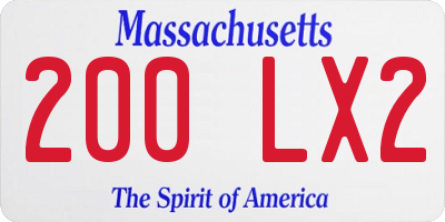 MA license plate 200LX2
