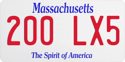 MA license plate 200LX5