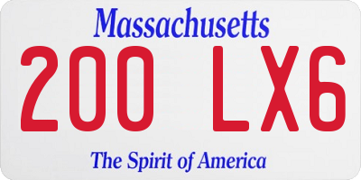 MA license plate 200LX6
