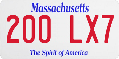 MA license plate 200LX7