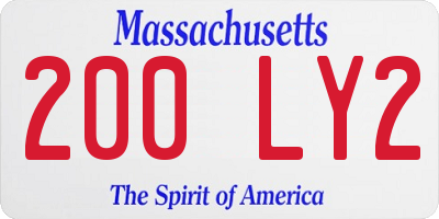MA license plate 200LY2
