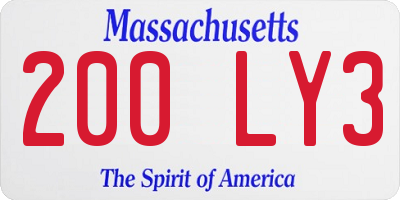 MA license plate 200LY3
