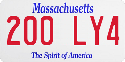 MA license plate 200LY4
