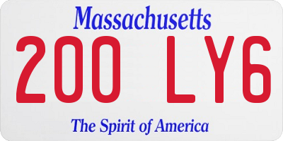 MA license plate 200LY6