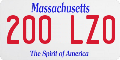 MA license plate 200LZ0