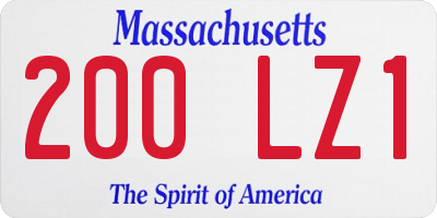 MA license plate 200LZ1