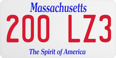 MA license plate 200LZ3