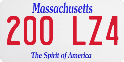MA license plate 200LZ4