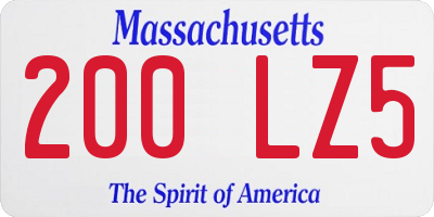 MA license plate 200LZ5