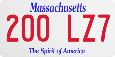 MA license plate 200LZ7