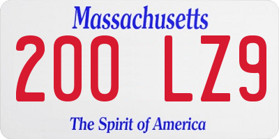 MA license plate 200LZ9
