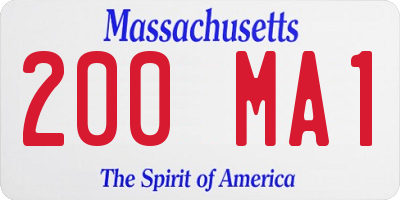 MA license plate 200MA1