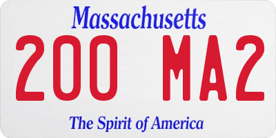 MA license plate 200MA2