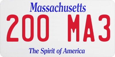MA license plate 200MA3