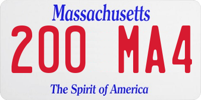MA license plate 200MA4