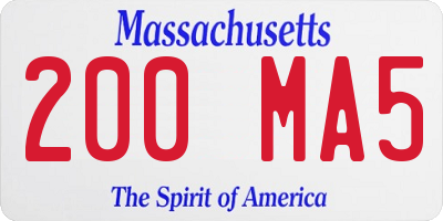 MA license plate 200MA5
