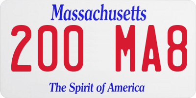 MA license plate 200MA8