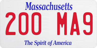 MA license plate 200MA9
