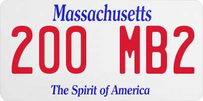 MA license plate 200MB2