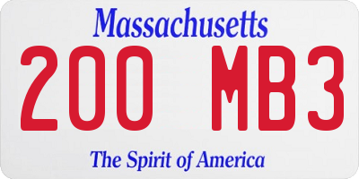 MA license plate 200MB3